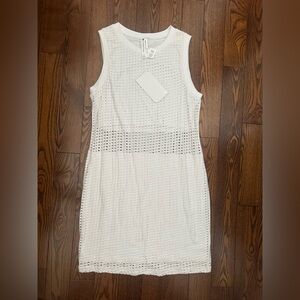 Fabletics White Textured Midi Dress